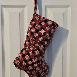 Festive Red Plaid Christmas Stocking